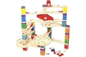 Hape Circuit à Billes Créatif en Bois Le Vertigo Quadrilla - Pour Enfants 4 ans et Plus - Jeu de Construction en Bois avec Kit Complet 134 Pièces et 50 Billes - Pour la Motricité Fine & Créativité