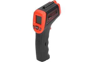RENGU Temperature Measuring Gun, Infrared Thermometer Non Contact ABS Housing Automatic Shutdown Handheld Data Saving for Measurement (Red) Laser Surface Temp Reader