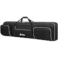 GIG Master Fabric Heavy Padded Keyboard Bag/Cover/Case For Yamaha P-125, 88 Keys Digital Piano with Dust Cover & Double Pocket(Black & Grey), Modern
