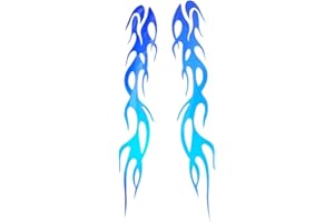 iSpchen 2 Stück Autoaufkleber Sport Racing Flammen Aufkleber reflektierende Sticker Auto Stoßstangen Aufkleber Motorrad Kraftstofftank Abziehbild Dekoration Styling Aufkleber,24cm,blau