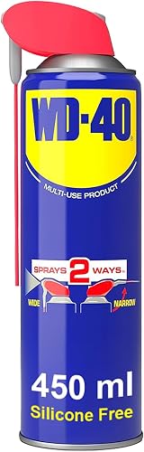 WD-40 Multi Use Lubricant Spray 450ml, Wide and Narrow Smart Straw, Multipurpose WD40 Spray Lubricant for Maintenance, Water Displacement, and Rust Protection on Gears, Threads, and Hinges