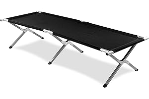 Albert Austin Portable Camp Bed - Folding Camp Cot, Heavy Duty Office Outdoor Fold Up Travel Bed Single with Carry Bag