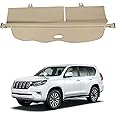 JAHURO Car Rear Trunk Parcel Shelf,For Toyota Land Cruiser Prado Fj150 Lc150 150 2010-2019, Retractable Rear Trunk Decoration Accessories,A-Beige1