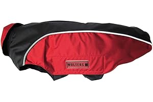 WOLTERS CAT & DOG Wolters | Regenjacke Easy Rain in Schwarz/Rot | Rückenlänge 30 cm