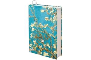 Kuiaobaty Copertina in tessuto con stampa di fiori di mandorla, copertina di libri e giacche antipolvere in tessuto Van Gogh, copertina elastica per libri in brossura regalo da libri