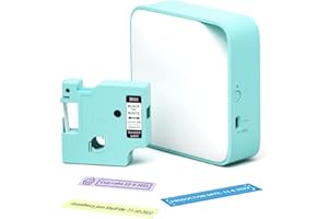 Vixic Etiquetadora Bluetooth D1600 dispositivo de etiquetado autoadhesivo, portátil de transferencia de calor, impresora con varias plantillas para el hogar, oficina, escuela, pequeña empresa, fácil