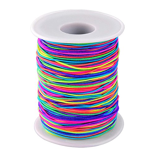 DIY Crafts Shade No # 1, Multi Color Beading Threads, 1 mm Elastic Cord Beading Threads Stretch STRI(Shade No # 1, Multi Color Beading Threads)