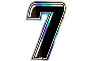 QUATTROERRE Holographic Racing Number Slim 7, Black, 10 x 6.5 cm