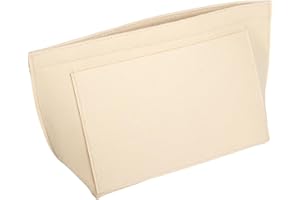 Fhioevt Organizador Bolsos de Mujer Interior de Fieltro Organizador Bolso con Cremallera Bag Organizer Organizador de Bolsos Interior para Cosméticos,Llaves (Beige/M)