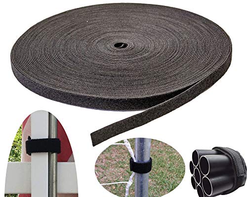 DIY Crafts Pack of 10 Meter, Black, 16mm Roll Hook & Loop Reusable Cable Ties Wraps Straps Durable Functional Ties to Keep Your Places from Tan(Pack of 10 Meter, Black)