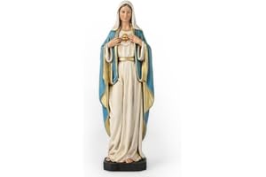 BC BUILDCLASSIC Figura católica del corazón inmaculado de María, Estatua de la Virgen María, Madre bendita para el hogar, Regalos religiosos para mamá, decoración católica de 6 Pulgadas de Alto, Obra Maestra clásica