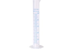 XNHIU Euvoym 1 Piece 50ml Transparent Blue Line Measuring Graduated Cylinder Science Measuring Lab Test Tube Flask Liquid Measuring Tools (50ml)