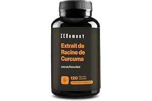 Extrait de Curcuma avec Poivre Noir - 95% de Curcuminoïdes - Origine Naturelle et Végane - 4 Mois d’Approvisionnement - 120 Gélules Véganes - Zenement
