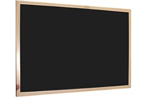 H HANSEL HOME - Lavagna nera con cornice in legno naturale - 60X40 cm
