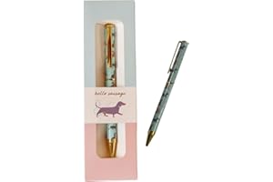 P Dot Wolf Cute Creations Dachshund Dog Pen in Gift Box - Premium Black Writing Pen with Adorable Dachshund Sausage Dog Design, Gold Accents | Perfect for Dog Lovers, Gifts, Gifts for Her and Him