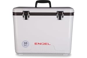 ENGEL Cooler Box 28.4 L - Leak-Proof, Air Tight, Drybox Cooler for Camping, Fishing, Hiking,Picnic - Mini Ice Boxes Large Enough for 30 Cans, 48.3 x 31.7 x 36.8 CM Small Cool Box for Drinks and Food