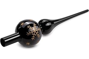 DIFERTES Weihnachtsbaumspitze aus Glas, Christbaumspitze Schwarz, 26cm Baumspitze Weihnachten, Tannenbaum Spitze, Weihnachtsbaum Krone - Leicht und Dennoch Robust, Glänzend und Elegant (Schwarz)