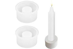 CAINCAY Silikonform Kerzenhalter, 2 Stück Halloween Silikonformen Gießformen Kerzenhalter DIY Silikon Gießform Kerzenhalter, Harz Epoxid Stabkerzenhalter Silikonform für DIY Kerzenständer (Runde)