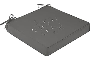 JIANYANA 10CM Thick Waterproof Oxford Fabric Seat Cushions with Removable Cover - High Resilience Foam Chair Cushions for Indoor & Outdoor Use, Cushion Pads for Sofa, Dining Chairs, Armchairs（1PACK Grey）