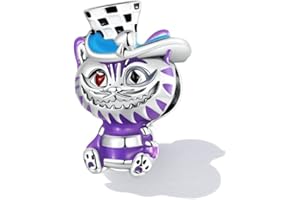 LES FOLIES DI PAOLA GRIECO Charm Stregatto Gatto per Alice in wonderland nel Paese delle Meraviglie per Disney in argento 925 - Les Folies per Pandora