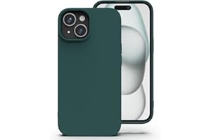 Zuvirelx Silikon Handyhülle für iPhone 15 Hülle, Weiches Griff, Dünne, Minimalistisch, Stoßfest, rutschfest, Taschenpassend - Tiefgrün
