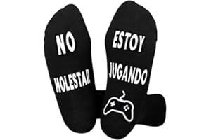 ASYBHYY Calcetines Divertidos con Mensaje para Hombre Mujer en Español - Antideslizantes - Negro - Regalo Original de Cumpleaños, Día del Padre, San Valentine para Familia Amigo