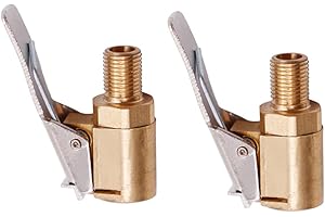 Woetwoat 6mm/8mm Adaptateur de Valve de Pneu de Voiture,Air Mandrin Pompe De Gonflage Valve Clip Pince Connecteur Adaptateur,Embout pour Compresseur Laiton Pneumatique (Thread 8mm 2pcs)