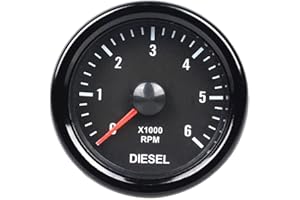 HOHOVYVY Drehzahlmesser, 52Mm Diesel Tachometer 0-6000 RPM Elektrische Anzeige Armaturenbrett Messinstrument Für Motorleistung