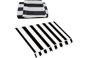 YHDMDQ Tela De Repuesto Para Toldo, Lona Recambio Para Toldo Jardín Patio Terraza Balcón Exterior, Toldo De Lona 4x3.5m Cubierta Del Toldo, Vela De Sombra Recambio De Tela Lona(Black Stripe,3.5x2.5m/12x8ft)