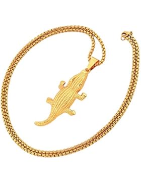 MCSAYS Hip Hop Schmuck Goldene Lebensechte Krokodil Anhänger 30 zoll Box Kette Bling Tier Halskette Mens Fashion...