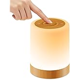 Auxmir Night Light, 3000mAh Rechargeable Baby Table Lamp, Smart Dimmable Touch Control LED Bedside Lamp with RGB Color Changi