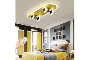 GHY 32W Lampada da Soffitto A LED per Bambini Cartone Animato Vivaio Design in Acrilico Paralume per Camera da Letto Dimmerabile con Telecomando Ragazzi Ragazze Scooter Lampadario