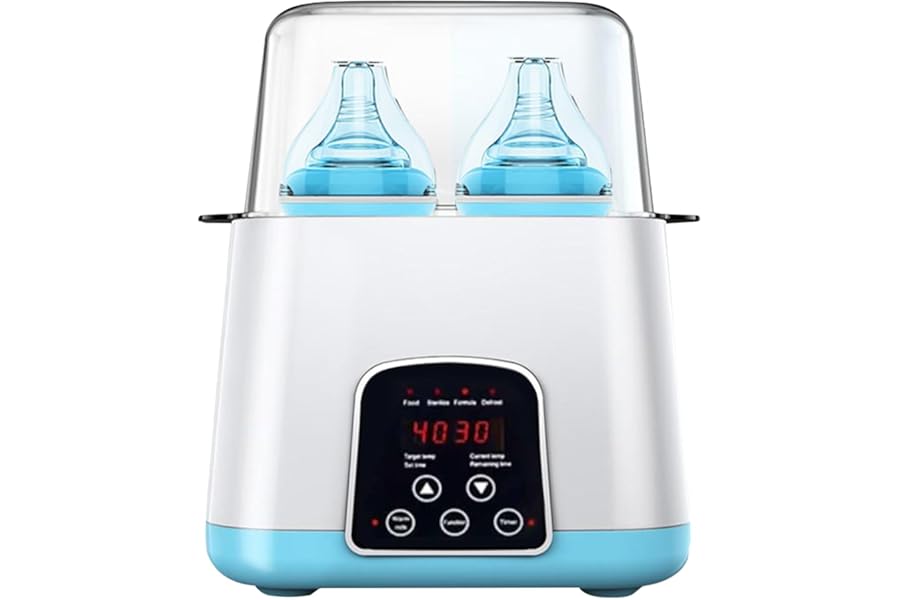 Gziztx Bottle Warmer 6 in 1 Baby Bottle Sterilizer with Timer, Digital Display and Temperature Control, for Warming Milk, Heating Complementary Food, and Disinfection