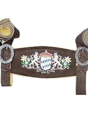 Trachten Hosenträger mit bayrischemWappen für Ihre Lederhose Gr.110-130 cm