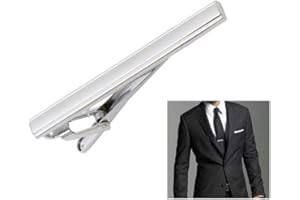 ERIOCTRY Stainless Steel Metal Simple Necktie Tie Bar Clasp Clip Clamp Pins Sliver Color