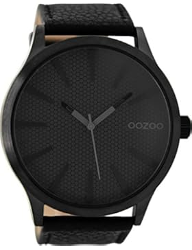 Oozoo Herrenuhr mit Lederband 50.5 MM Black/Dunkelgrau/Schwarz C9044