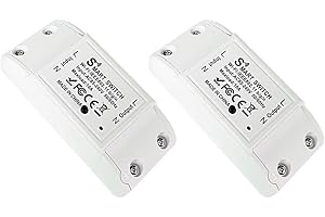 proAMEDEN Interruptor inteligente con WiFi, 220 V, Smart Switch WiFi, app Tuya/Smart Life, compatible con Alexa y Google Home (WIFI 10A). (2, White)