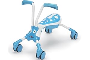 TP Toys Trotteur ScrambleBug Tide 4 Roues – Portique Pliable 360° – Roues Silencieuses Anti-rayures – Mobilité Intérieur/Extérieur – Dès 12 Mois – Design Insecte Bleu/Blanc