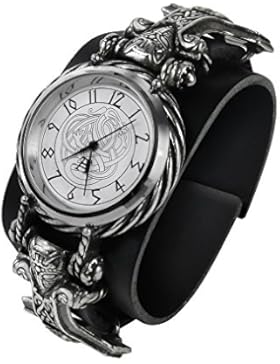 Alchemy Gothic Thorgud Ulvhammer Armbanduhr Hartzinn (nickelfrei), Leder