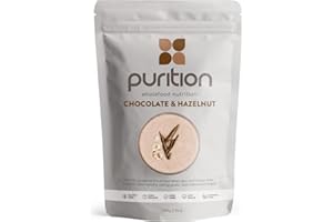 Purition Chocolate & Hazelnut – High Protein Wholefood Shake | 500g Natural Meal Replacement with Whey Protein for Keto Diet, Weight Loss & Healthy Breakfasts | 12 Servings