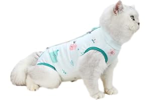 Anlitent [Order Size Up Cat Professional Recovery Suit With for Abdominal Wounds, Summer Indoor Cat Clothing E-Collar Cone Alternative for Cats Soft E Jack Girls Clothes Boys Pants