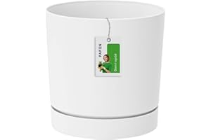 PROSPERPLAST Doniczka Planter - 17,5 x Ø 18 cm - doniczka ze spodkiem Round Tubo P 3,2l, biała, DPOP180