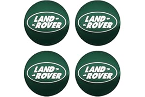 NIRBO Juego tapacubos cromados de 62 mm para Centro Rueda Coche, 4 Piezas para Land Rover SV Freelander Discovery Defender Range Rover Evoque Sport, Pegatina para neumáticos, embellecedor de Insignia