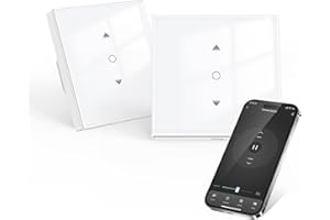 【6.1 Gen】Interruptor persiana WiFi Maxcio compatible con Alexa, Google Home, Interruptor Persiana con Control de Porcentaje, Temporizador y Control de Voz, Requiere Cable Neutro - 2Packs