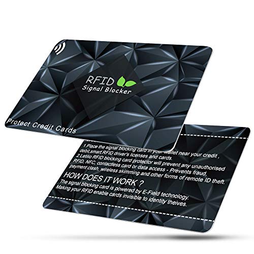 Letilio RFID/NFC Signal Blocking Cards 2 Pack，Contactless Card Protection for Your Wallet