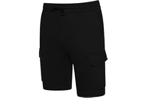 COMFORT COLLECTIONS Men’s Fleece Cargo Shorts – Soft Cotton Blend with 5 Pockets – Drawstring Waist – Gym, Lounge & Casual Wear