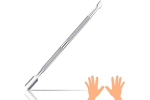 XCOZU Spingicuticole per Unghie a Doppia Testa in Acciaio Inox, Spingipelle per Rimuovere le Cuticole, Spingi Cuticole Professionale, Raschietto per Unghie in Gel Smalto（Argento）