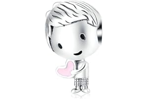 JIARONG CHARMS Breloque en argent sterling 925 pour enfant, anniversaire, famille, amitié, maman, pierre de naissance pour bracelet Pandora (garçon A)