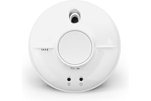 FIRE ANGEL FireAngel Sieciowy czujnik dymu - SW1-R Zasilany sieciowo optyczny czujnik dymu z zapasową baterią - przewodowe, połączone ze sobą alarmy dymu do domu z przyciskiem testowym i wskaźnikami LED, biały