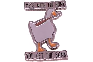 KAZUP Mess With The Honk You Get The Bonk Enamel Pin Funny Goose Brooch Badge Cartoon Funny Animal Brooch Pin Jewelry Gift
